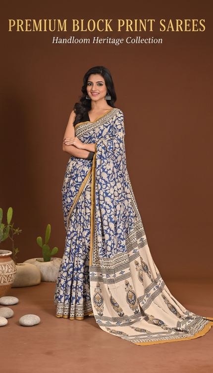Block Print Sarees Collection Banner