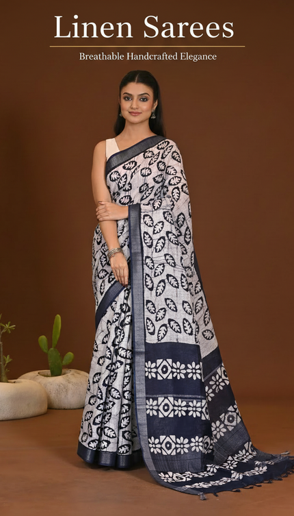 Linen Sarees Collection Banner