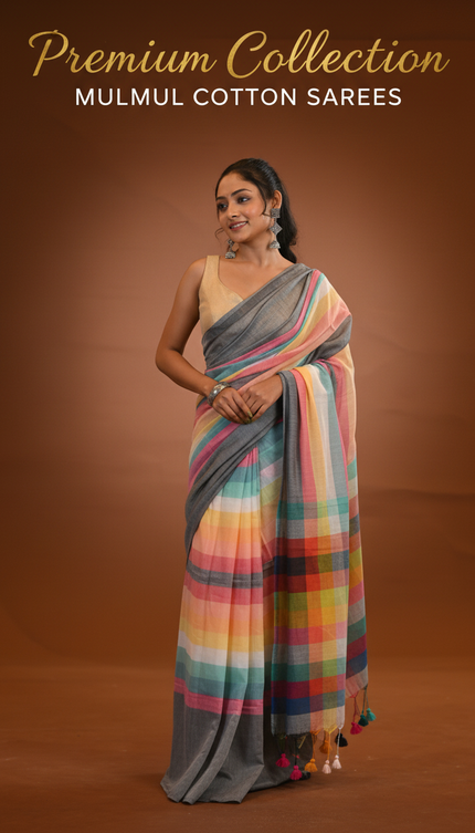 Mulmul Cotton Sarees Collection Banner