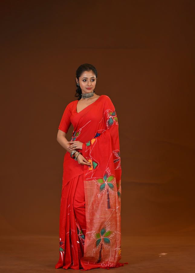 Khadi Ghor-Bari Print Saree