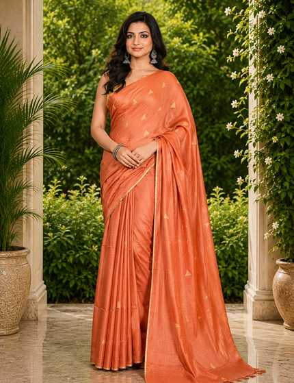 Cotton Temple Barfee Saree — Geometric Diamond Weave - Saree | KalamKantha
