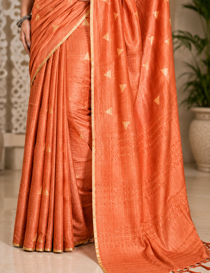 Cotton Temple Barfee Saree — Geometric Diamond Weave - Saree | KalamKantha