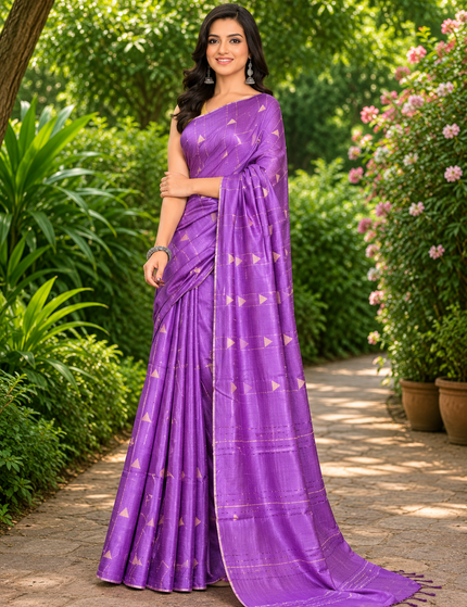 Cotton Temple Barfee Saree — Handloom Zigzag Border - Saree | KalamKantha