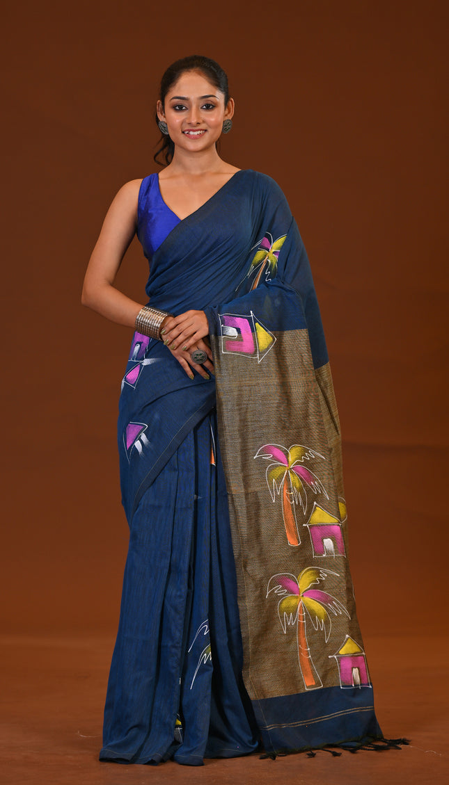 Khadi Ghor Bari Print Saree
