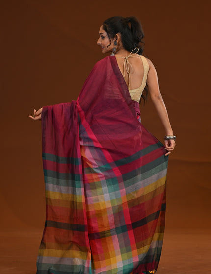 Mulmul Cotton Stripe Saree