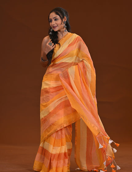 Two Toned Mulmul Cotton Saree