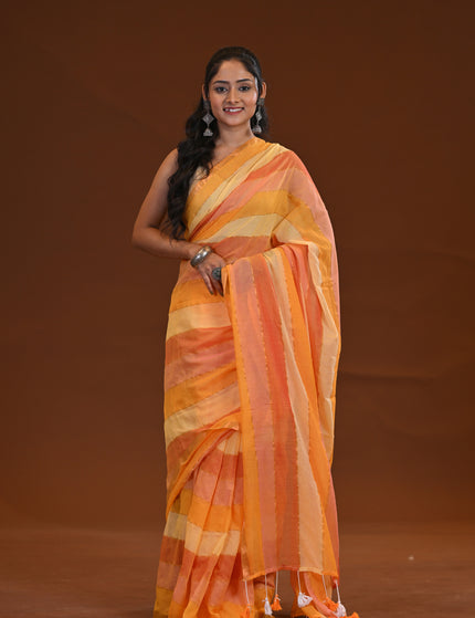 Two Toned Mulmul Cotton Saree