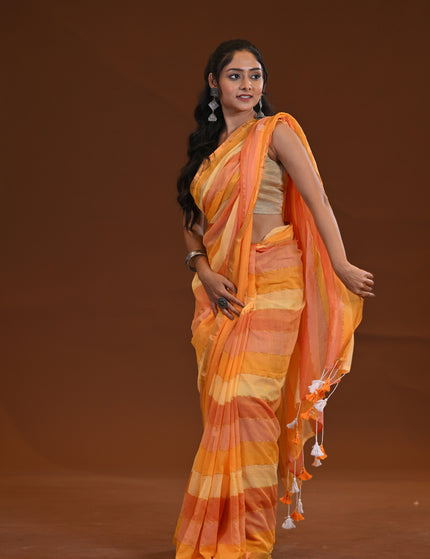 Two Toned Mulmul Cotton Saree