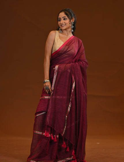 Mulmul Cotton Saree For Casual Wear