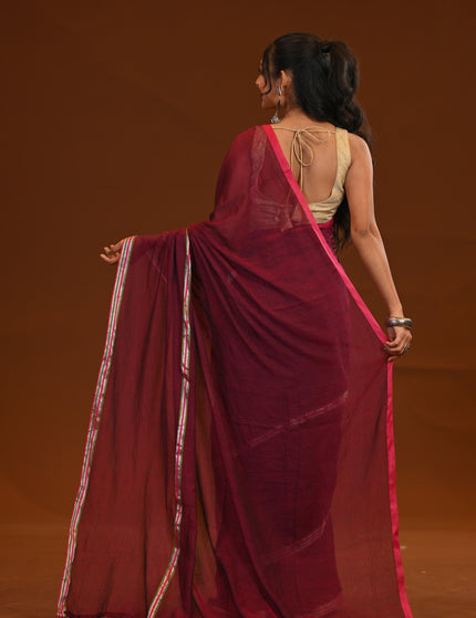 Mulmul Cotton Saree For Casual Wear