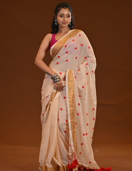 Off White Love Khadi Saree
