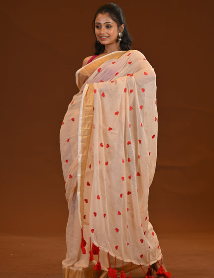 Off White Love Khadi Saree