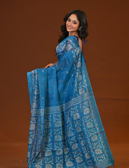 Kota Jamdani Lightweight Blue Saree