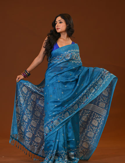 Kota Jamdani Lightweight Blue Saree
