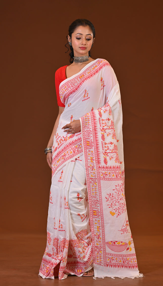 Khadi Tree Print Daily Wear Saree