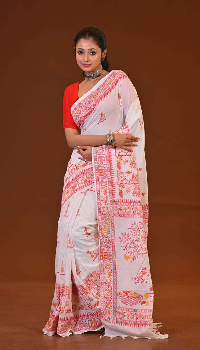 Khadi Tree Print Daily Wear Saree