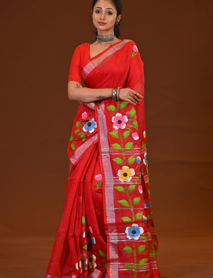 Handloom Hand Print Saree
