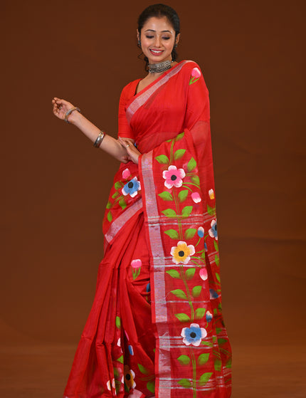 Handloom Hand Print Saree