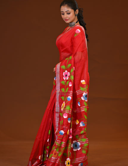 Handloom Hand Print Saree