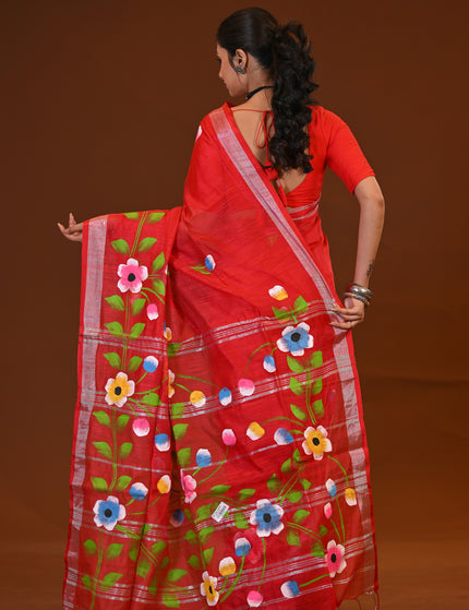Handloom Hand Print Saree