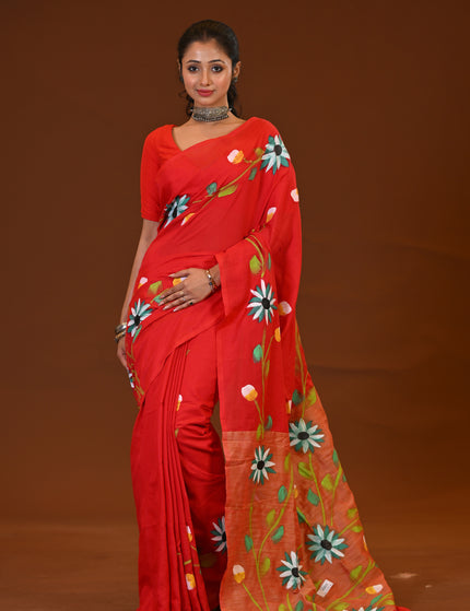 Handloom Hand Print Saree