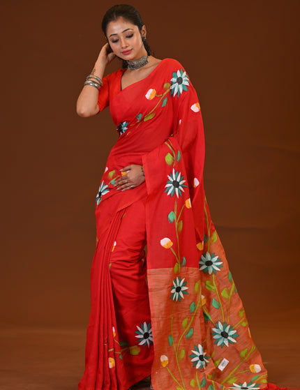 Handloom Hand Print Saree