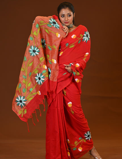 Handloom Hand Print Saree