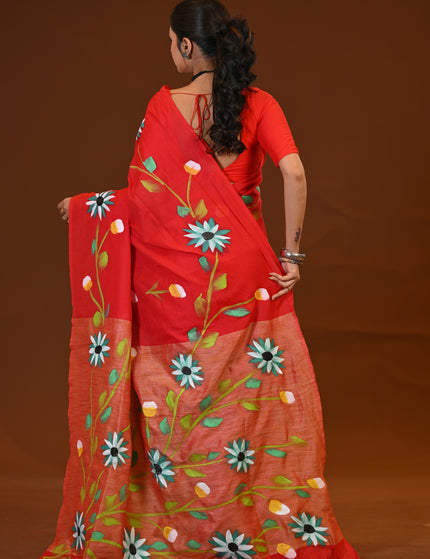 Handloom Hand Print Saree