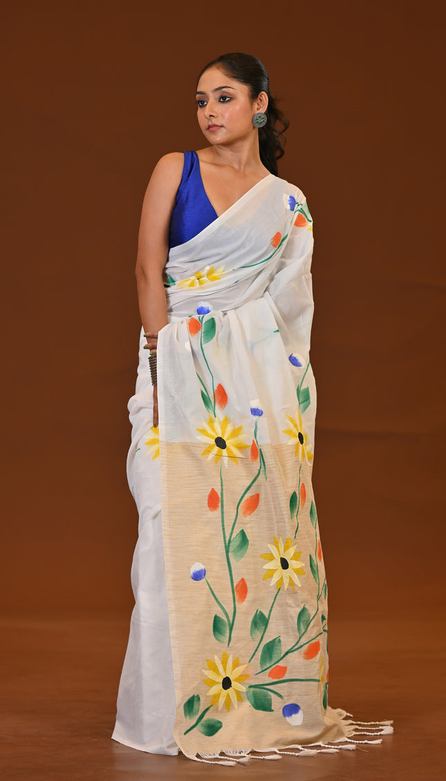Handloom Hand Print Saree