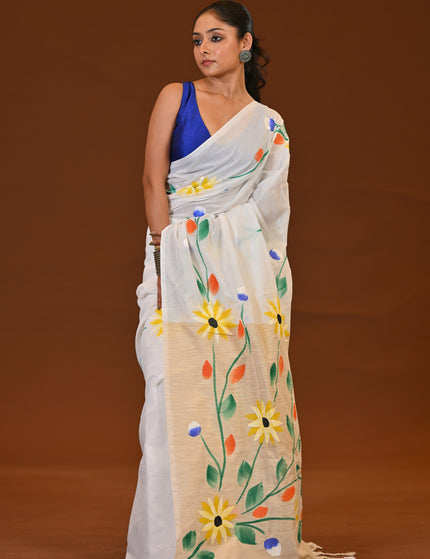 Handloom Hand Print Saree