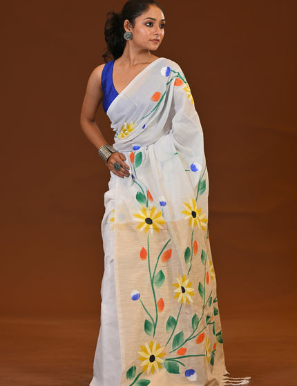 Handloom Hand Print Saree