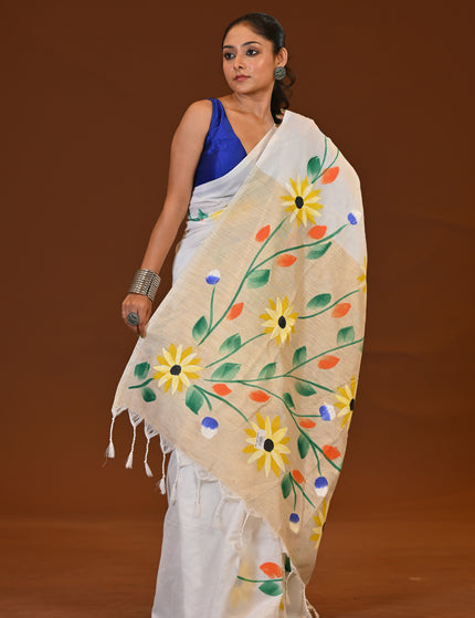 Handloom Hand Print Saree