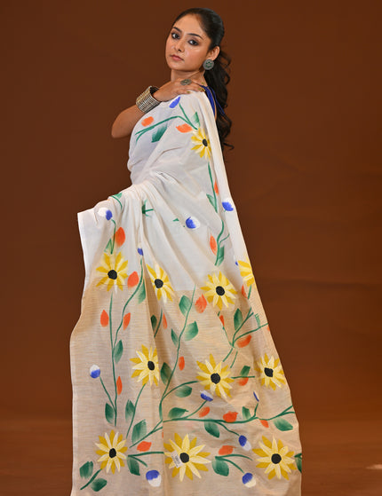 Handloom Hand Print Saree