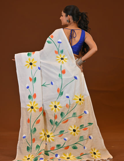 Handloom Hand Print Saree