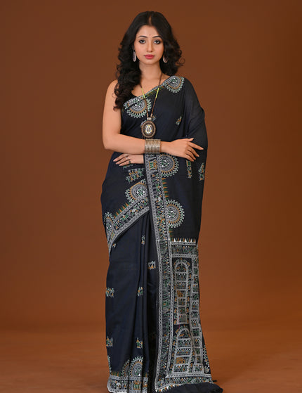 Khadi Madhubani Print Saree