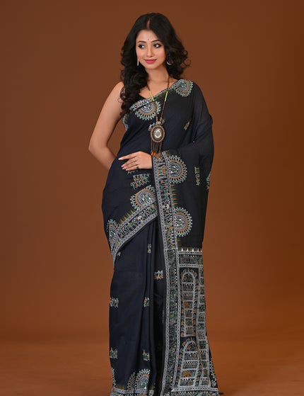Khadi Madhubani Print Saree