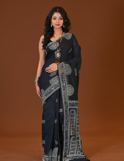 Khadi Madhubani Print Saree