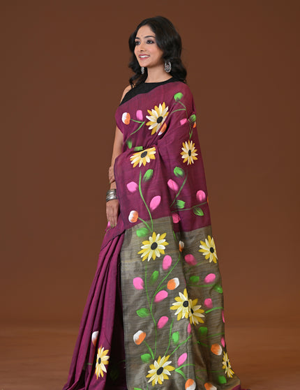 Khadi Flower Print Saree