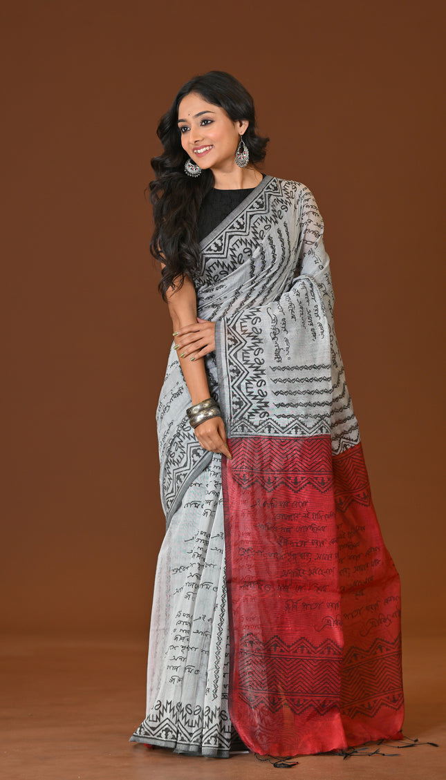 Handloom Script Saree