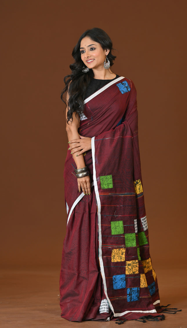 Baul Applique Saree