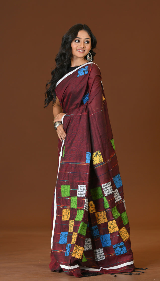 Baul Applique Saree