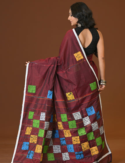 Baul Applique Saree