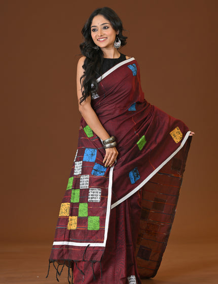 Baul Applique Saree