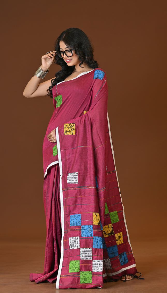 Baul Applique Saree
