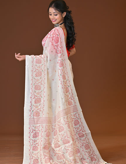 Kota Jamdani White Lightweight Saree