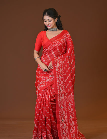Kota Jamdani Red Lightweight Saree