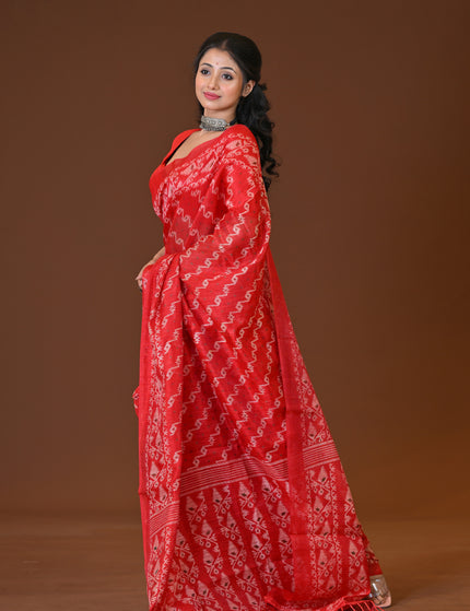 Kota Jamdani Red Lightweight Saree