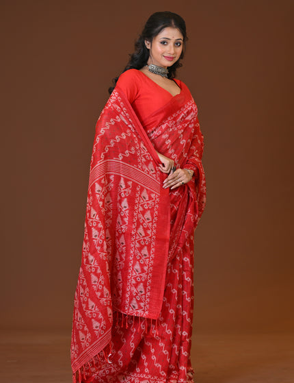 Kota Jamdani Red Lightweight Saree