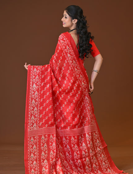 Kota Jamdani Red Lightweight Saree