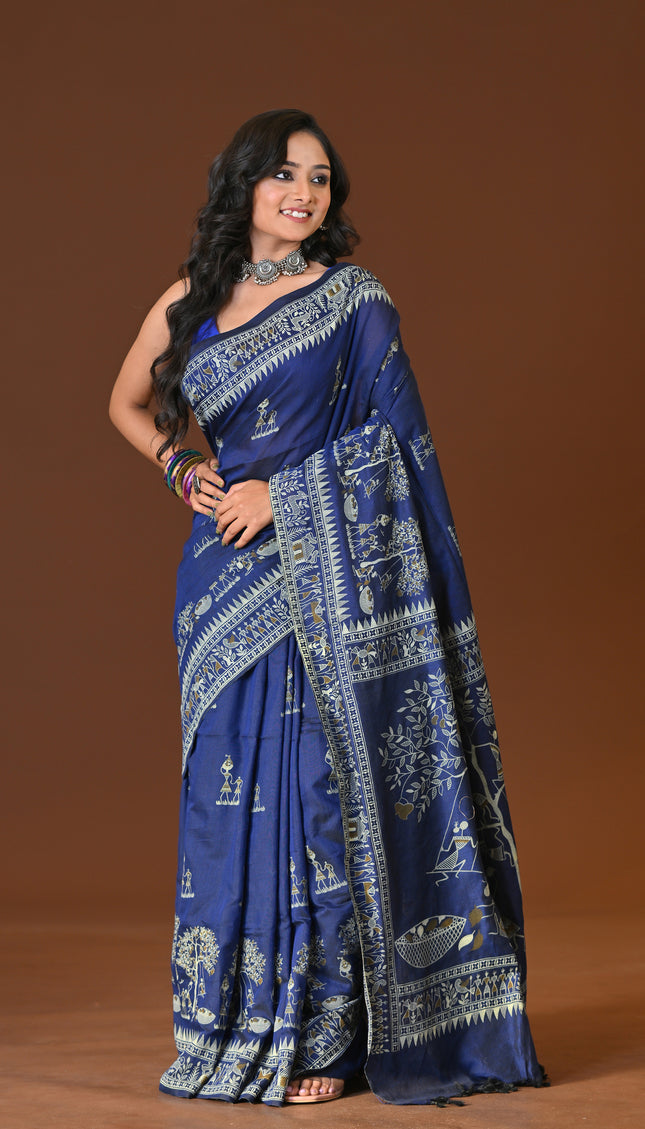 Khadi Tree Print Daily Wear Saree